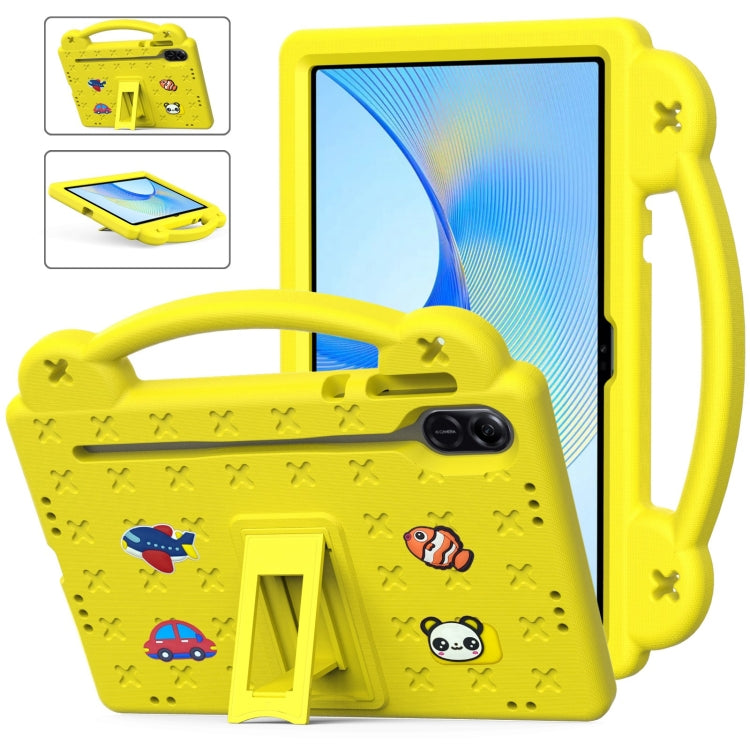 For Honor Pad X9 / X9 2024 Handle Kickstand Children EVA Shockproof Tablet Case(Yellow) - Honor by PMC TechLife | Online Shopping South Africa | PMC TechLife | Buy Now Pay Later Mobicred