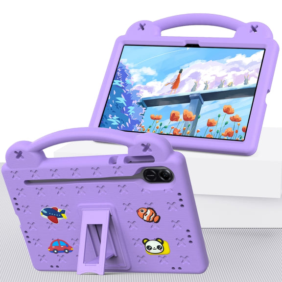 For Honor X8 Pro 11.5 Handle Kickstand Children EVA Shockproof Tablet Case(Light Purple)