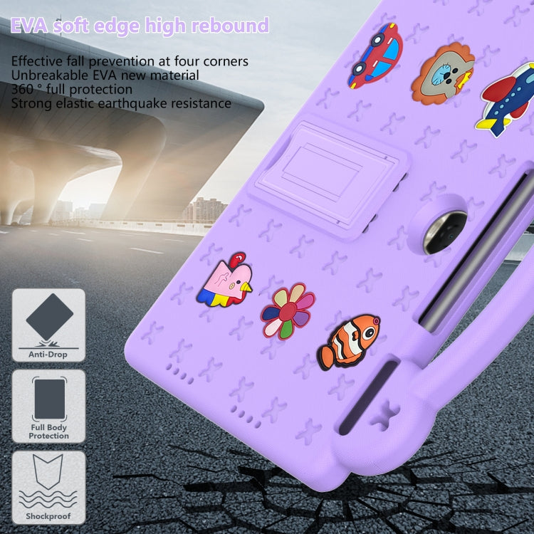 For Honor Pad 9 2023 12.1 Handle Kickstand Children EVA Shockproof Tablet Case(Light Purple)