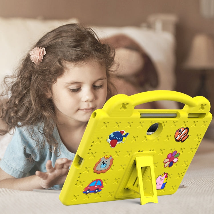 For Honor Pad 9 2023 12.1 Handle Kickstand Children EVA Shockproof Tablet Case(Yellow)
