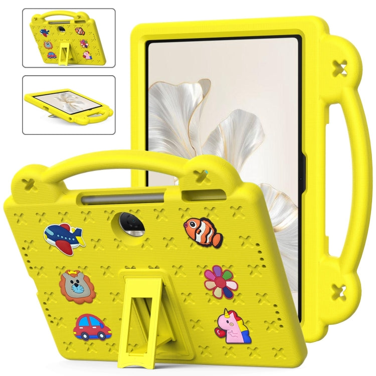 For Honor Pad 9 2023 12.1 Handle Kickstand Children EVA Shockproof Tablet Case(Yellow) - Honor by PMC TechLife | Online Shopping South Africa | PMC TechLife | Buy Now Pay Later Mobicred