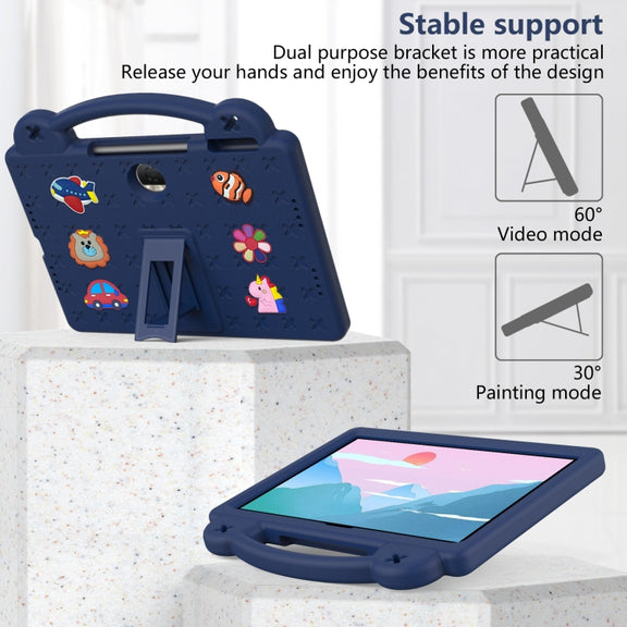 For Honor Pad 9 2023 12.1 Handle Kickstand Children EVA Shockproof Tablet Case(Navy Blue)