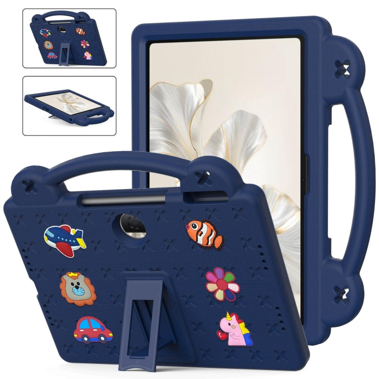 For Honor Pad 9 2023 12.1 Handle Kickstand Children EVA Shockproof Tablet Case(Navy Blue) - Honor by PMC TechLife | Online Shopping South Africa | PMC TechLife | Buy Now Pay Later Mobicred