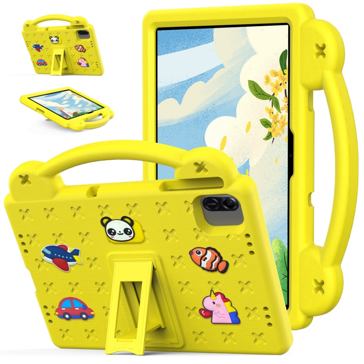 For Honor Pad X8a Handle Kickstand Children EVA Shockproof Tablet Case(Yellow) - Honor by PMC TechLife | Online Shopping South Africa | PMC TechLife | Buy Now Pay Later Mobicred