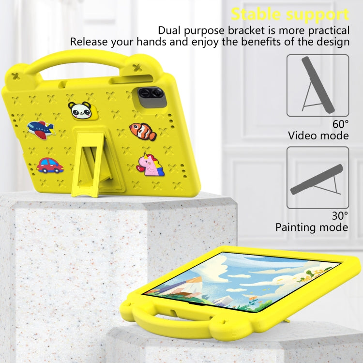 For Honor Pad X8a Handle Kickstand Children EVA Shockproof Tablet Case(Yellow) - Honor by PMC TechLife | Online Shopping South Africa | PMC TechLife | Buy Now Pay Later Mobicred