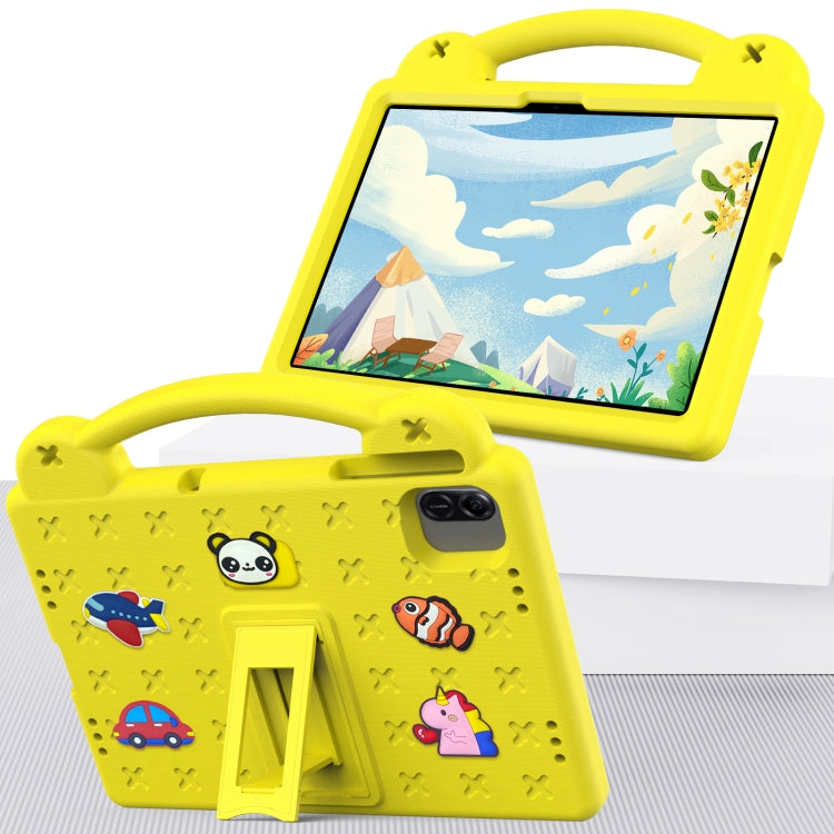 For Honor Pad X8a Handle Kickstand Children EVA Shockproof Tablet Case(Yellow) - Honor by PMC TechLife | Online Shopping South Africa | PMC TechLife | Buy Now Pay Later Mobicred