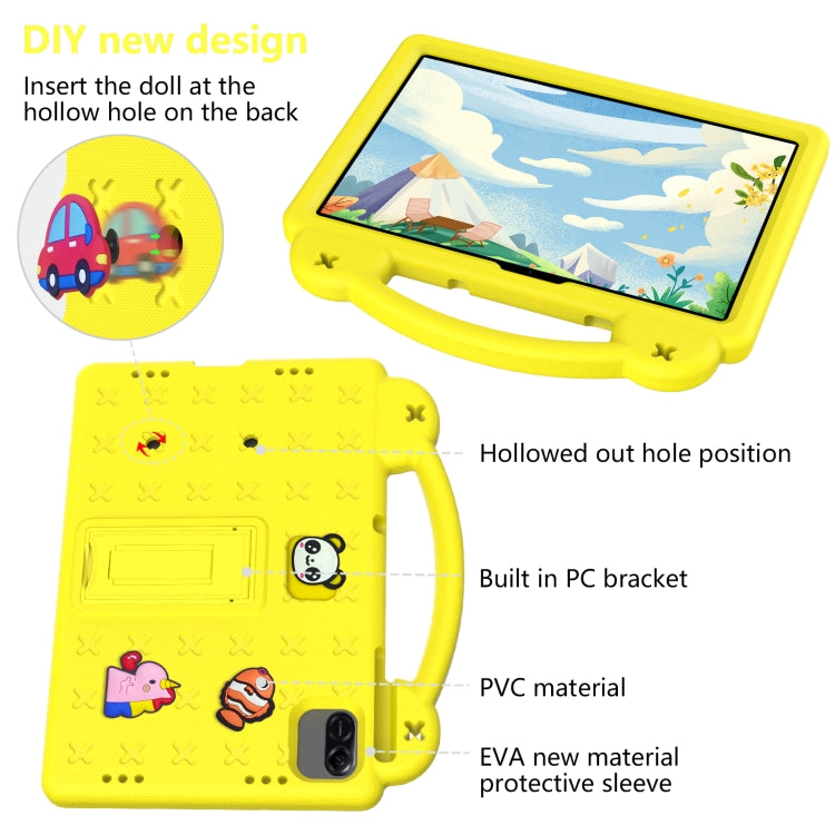 For Honor Pad X8a Handle Kickstand Children EVA Shockproof Tablet Case(Yellow) - Honor by PMC TechLife | Online Shopping South Africa | PMC TechLife | Buy Now Pay Later Mobicred