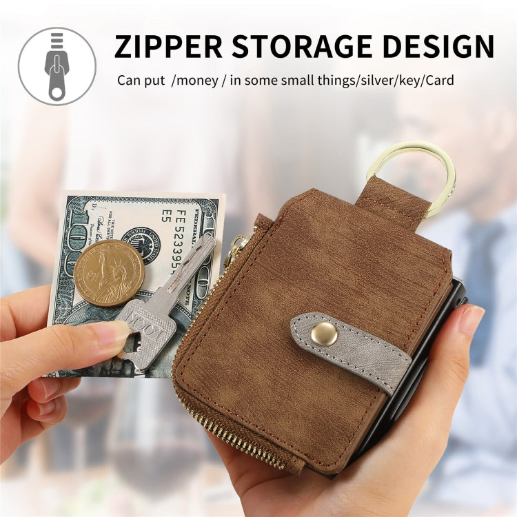 For Motorola Razr 40 Retro Skin-feel Ring Multi-card Wallet Phone Case(Brown) - Motorola Cases by PMC TechLife | Online Shopping South Africa | PMC TechLife | Buy Now Pay Later Mobicred