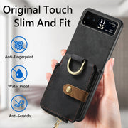 For Motorola Razr 40 Retro Skin-feel Ring Multi-card Wallet Phone Case(Black)