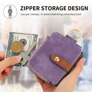 For Motorola Razr 40 Retro Skin-feel Ring Multi-card Wallet Phone Case(Purple)