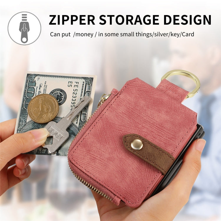 For Motorola Razr 40 Retro Skin-feel Ring Multi-card Wallet Phone Case(Pink) - Motorola Cases by PMC TechLife | Online Shopping South Africa | PMC TechLife | Buy Now Pay Later Mobicred