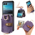 For Motorola Razr 40 Ultra Retro Skin-feel Ring Multi-card Wallet Phone Case(Purple) - Motorola Cases by PMC TechLife | Online Shopping South Africa | PMC TechLife | Buy Now Pay Later Mobicred