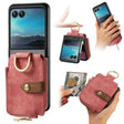 For Motorola Razr 40 Ultra Retro Skin-feel Ring Multi-card Wallet Phone Case(Pink) - Motorola Cases by PMC TechLife | Online Shopping South Africa | PMC TechLife | Buy Now Pay Later Mobicred