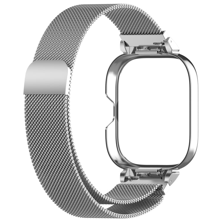 For Redmi Watch 4 Milan Magnetic Steel Mesh Watch Band + Watch Metal Frame(Silver) - Watch Bands by PMC TechLife | Online Shopping South Africa | PMC TechLife