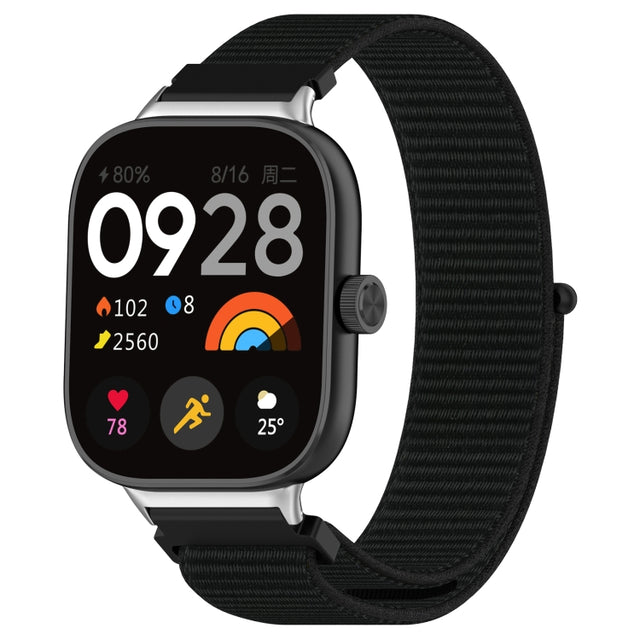 For Redmi Watch 4 / Watch 5 Nylon Loop Metal Connector Watch Band(Black)