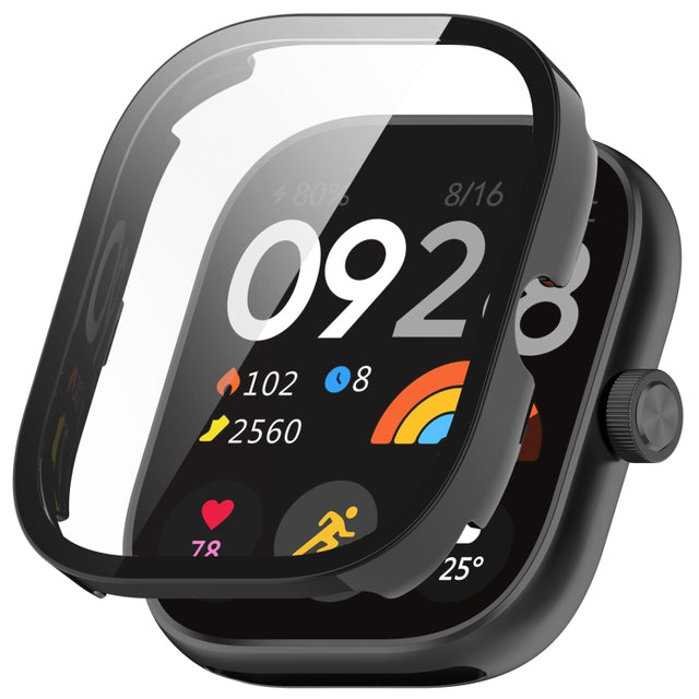 For Redmi Watch 4 Tempered Film Integrated PC Watch Protective Case(Black)