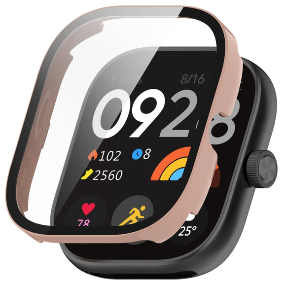 For Redmi Watch 4 Tempered Film Integrated PC Watch Protective Case(Pink)