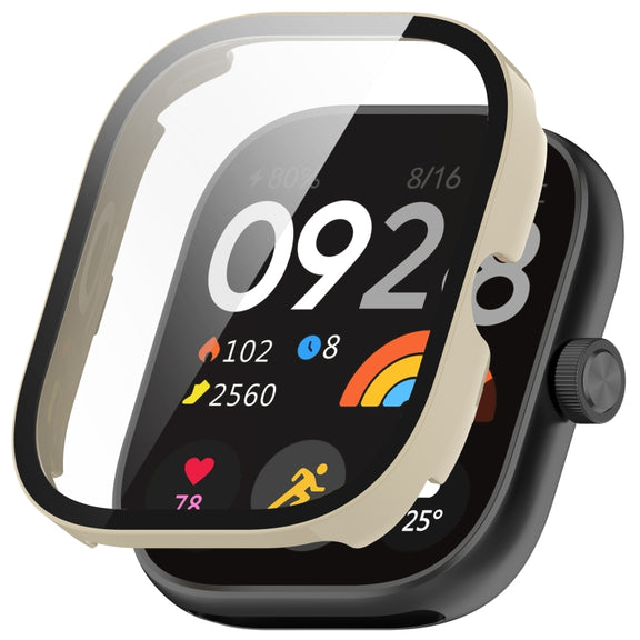 For Redmi Watch 4 Tempered Film Integrated PC Watch Protective Case(White)