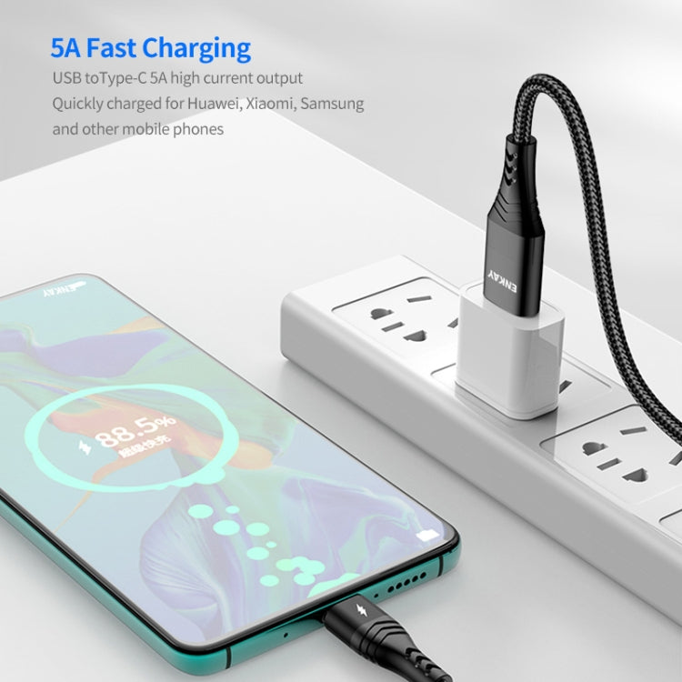 ENKAY 6-in-1 5A USB / Type-C to Type-C / 8 Pin / Micro USB Multifunction Fast Charging Cable, Cable Length:1m(Grey) - free shipping - PMC Jewellery - Order now!