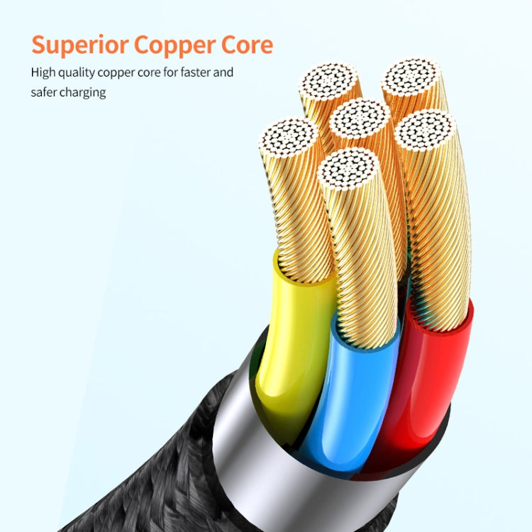 ENKAY 4-in-1 6A USB-A to Type-C / 8 Pin / Micro USB Multifunction Fast Charging Cable, Cable Length:2m(Black) - Multifunction Cable by ENKAY | Online Shopping South Africa | PMC TechLife | Buy Now Pay Later Mobicred