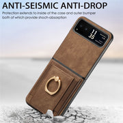 For Motorola Razr 40 Ultra Retro Skin-feel Ring Multi-card Wallet Phone Case(Brown)