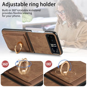 For Motorola Razr 40 Ultra Retro Skin-feel Ring Multi-card Wallet Phone Case(Brown)
