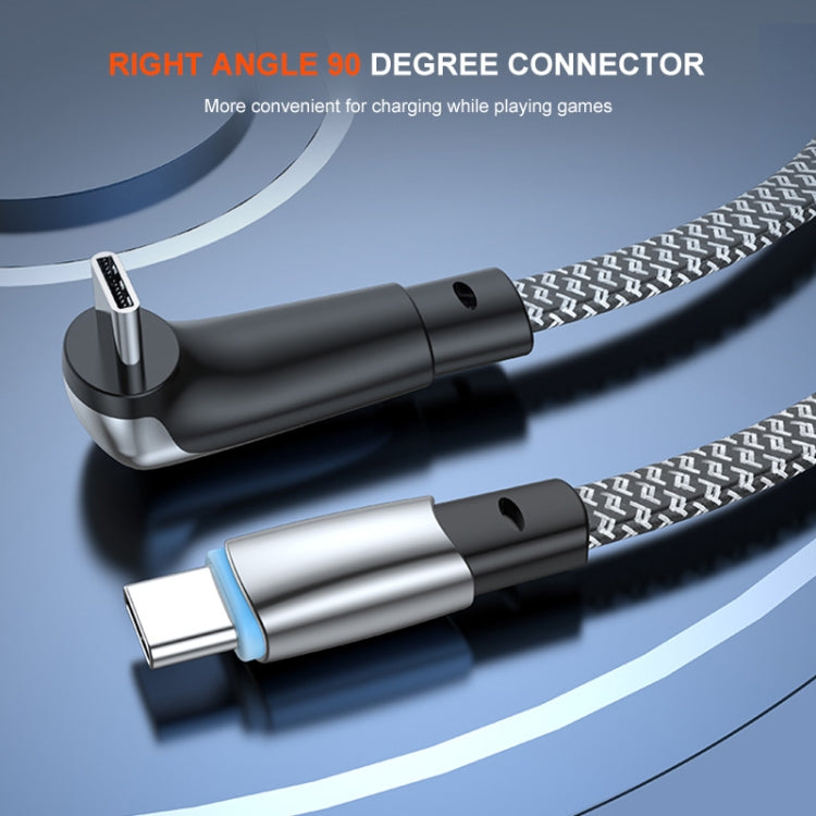 ENKAY PD30W Elbow Type-C to 8 Pin Fast Charging Data Braid Cable with Indicator Light, Length:2m