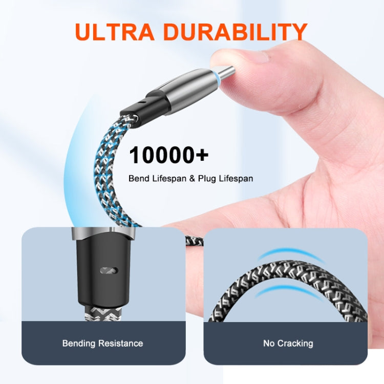 ENKAY PD30W Elbow Type-C to 8 Pin Fast Charging Data Braid Cable with Indicator Light, Length:2m