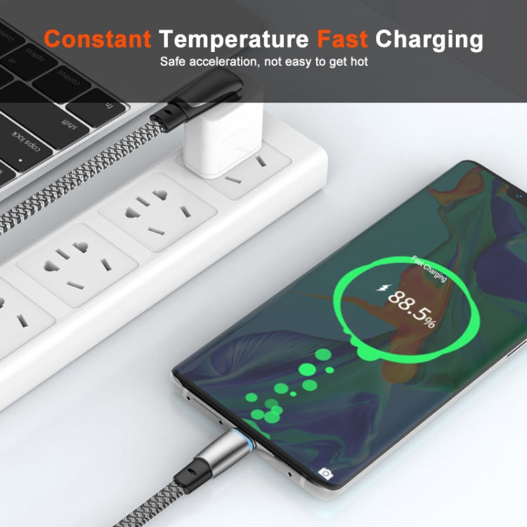 ENKAY PD65W Elbow Type-C to Type-C Fast Charging Data Braid Cable with Indicator Light, Length:2m - USB-C & Type-C Cable by ENKAY | Online Shopping South Africa | PMC TechLife | Buy Now Pay Later Mobicred