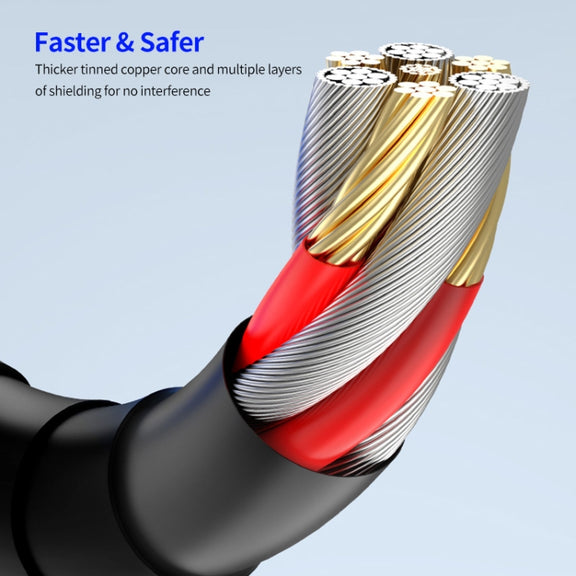 ENKAY 2.4A USB to 8 Pin Fast Charging Data Silicone Cable with LED Display, Length:1m(Black)