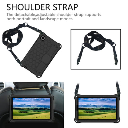 For Blackview Tab 60 8.7 2023 Honeycomb EVA Hybrid PC Tablet Case with Strap(Black+Black) - Others by PMC Jewellery | Online Shopping South Africa | PMC Jewellery | Buy Now Pay Later Mobicred