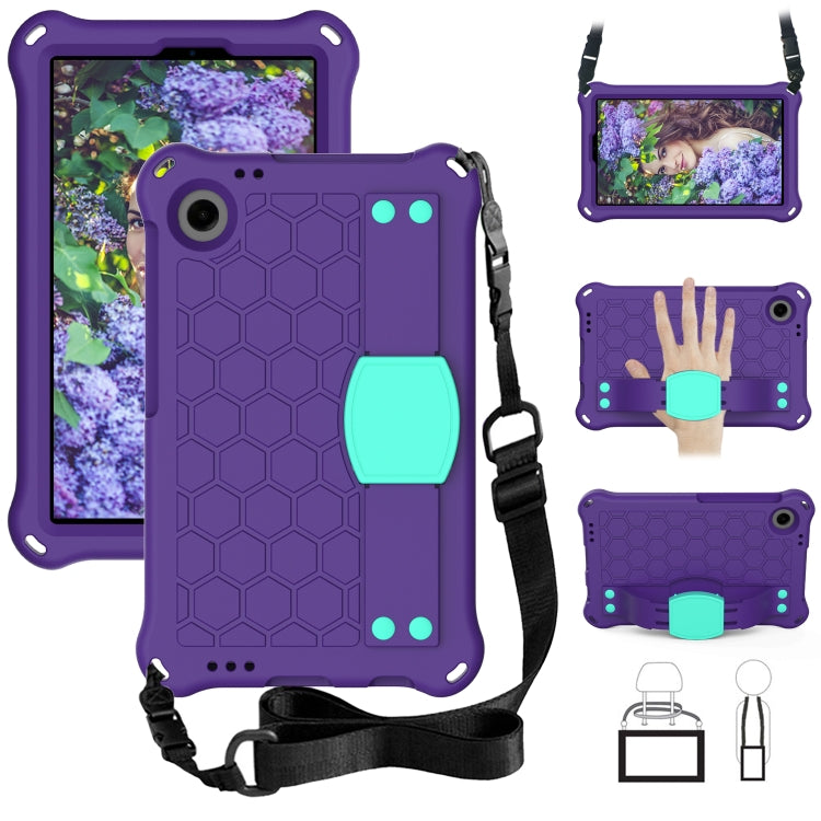 For Blackview Tab 60 8.7 2023 Honeycomb EVA Hybrid PC Tablet Case with Strap(Purple+Aqua) - free shipping - PMC TechLife - Order now!