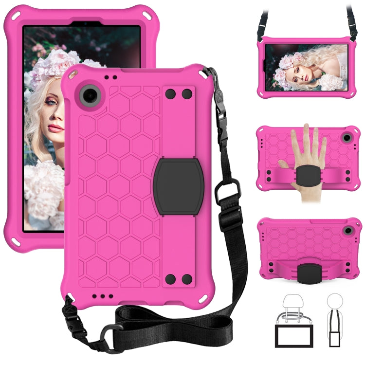 For Blackview Tab 60 8.7 2023 Honeycomb EVA Hybrid PC Tablet Case with Strap(Rose Red+Black) - Others by PMC TechLife | Online Shopping South Africa | PMC TechLife