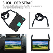 For Alcatel Joy Tab2 2020 / 3T 8.0 Honeycomb EVA Hybrid PC Tablet Case with Strap(Black+Aqua)