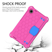 For Alcatel Joy Tab2 2020 / 3T 8.0 Honeycomb EVA Hybrid PC Tablet Case with Strap(Rose Red+Blue)