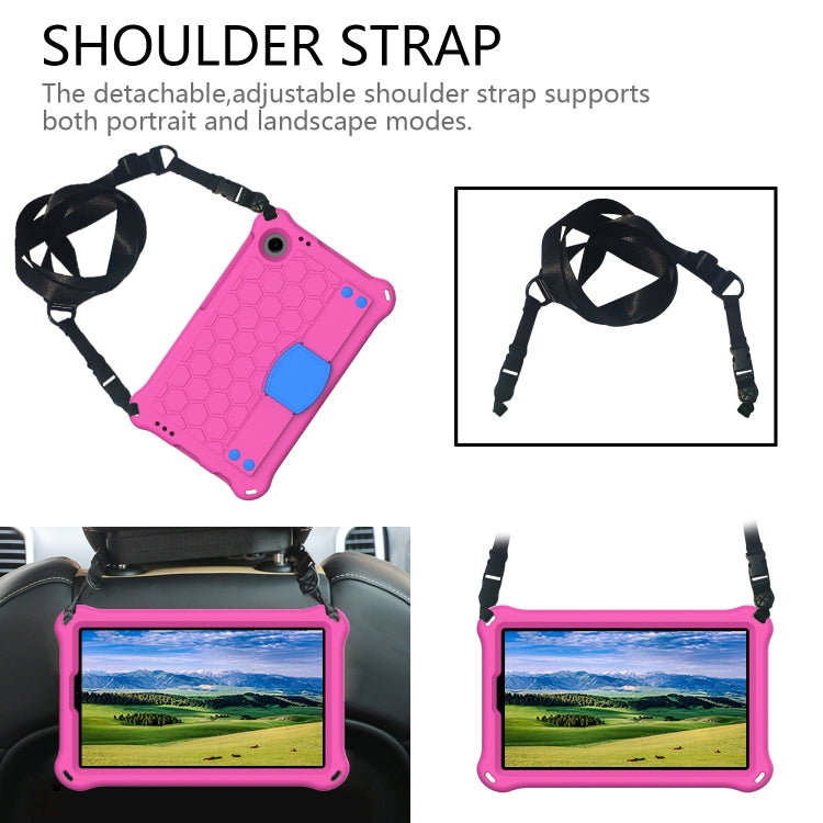 For Alcatel Joy Tab2 2020 / 3T 8.0 Honeycomb EVA Hybrid PC Tablet Case with Strap(Rose Red+Blue) - Others by PMC TechLife | Online Shopping South Africa | PMC TechLife | Buy Now Pay Later Mobicred