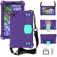 For Alcatel Joy Tab2 2020 / 3T 8.0 Honeycomb EVA Hybrid PC Tablet Case with Strap(Purple+Aqua) - free shipping - PMC TechLife - Order now!