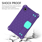For Alcatel Joy Tab2 2020 / 3T 8.0 Honeycomb EVA Hybrid PC Tablet Case with Strap(Purple+Aqua)
