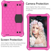 For Alcatel Joy Tab2 2020 / 3T 8.0 Honeycomb EVA Hybrid PC Tablet Case with Strap(Rose Red+Black)
