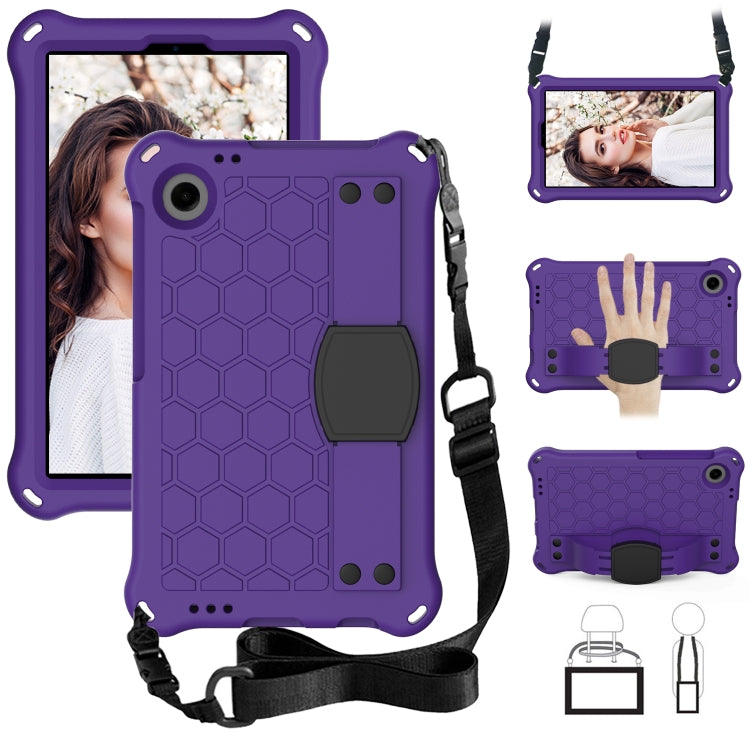 For Alcatel Joy Tab2 2020 / 3T 8.0 Honeycomb EVA Hybrid PC Tablet Case with Strap(Purple+Black) - Others by PMC TechLife | Online Shopping South Africa | PMC TechLife | Buy Now Pay Later Mobicred
