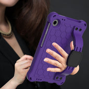 For Alcatel Joy Tab2 2020 / 3T 8.0 Honeycomb EVA Hybrid PC Tablet Case with Strap(Purple+Black)
