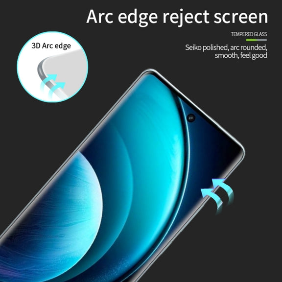 For vivo X100 / 100 Pro PINWUYO 9H 3D Hot Bending Tempered Glass Film(Black)
