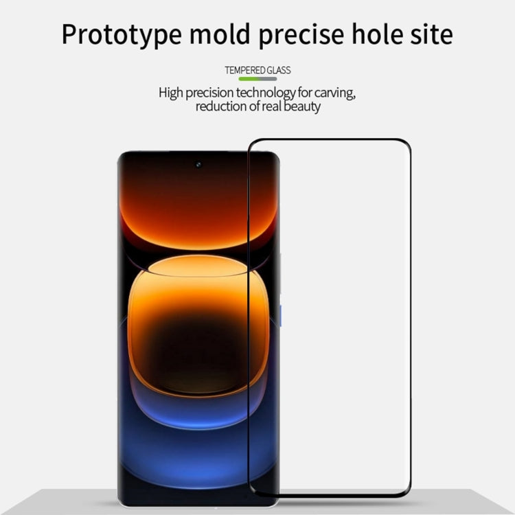For vivo iQOO 12 Pro PINWUYO 9H 3D Hot Bending Tempered Glass Film(Black) - vivo Tempered Glass by PINWUYO | Online Shopping South Africa | PMC TechLife | Buy Now Pay Later Mobicred