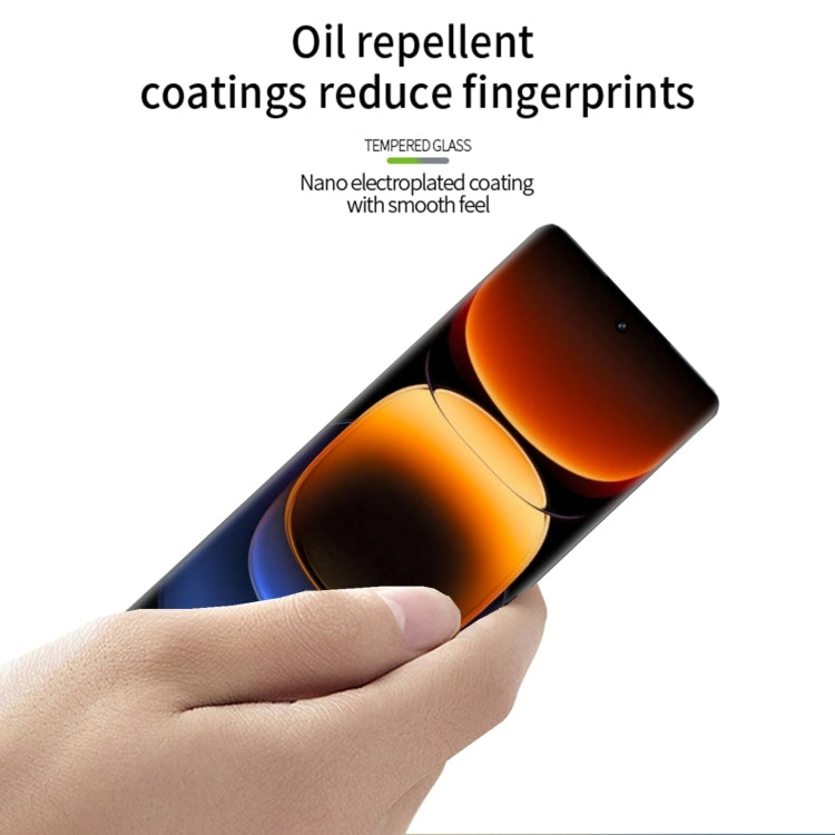 For vivo iQOO 12 Pro PINWUYO 9H 3D Hot Bending Tempered Glass Film(Black) - vivo Tempered Glass by PINWUYO | Online Shopping South Africa | PMC TechLife | Buy Now Pay Later Mobicred