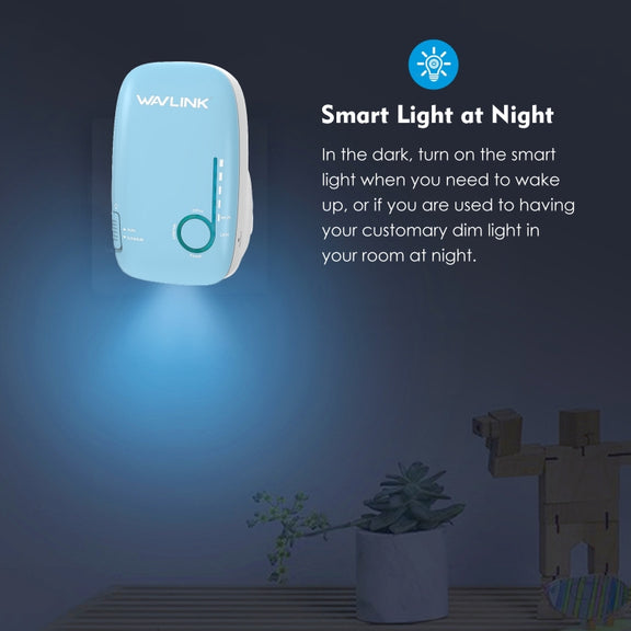 WAVLINK WN576K1 AC1200 Household WiFi Router Network Extender Dual Band Wireless Repeater, Plug:EU Plug (Blue)