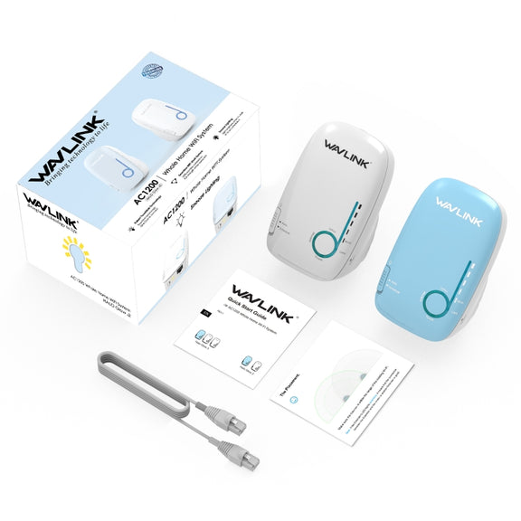 WAVLINK WN576K2 AC1200 Household WiFi Router Network Extender Dual Band Wireless Repeater, Plug:AU Plug (White)