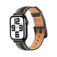 For Apple Watch Ultra 49mm Colorful Sewing Thread Leather Watch Band(Black) - Watch Bands by PMC TechLife | Online Shopping South Africa | PMC TechLife | Buy Now Pay Later Mobicred