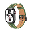 For Apple Watch Series 3 42mm Colorful Sewing Thread Leather Watch Band(Green) - Watch Bands by PMC TechLife | Online Shopping South Africa | PMC TechLife | Buy Now Pay Later Mobicred
