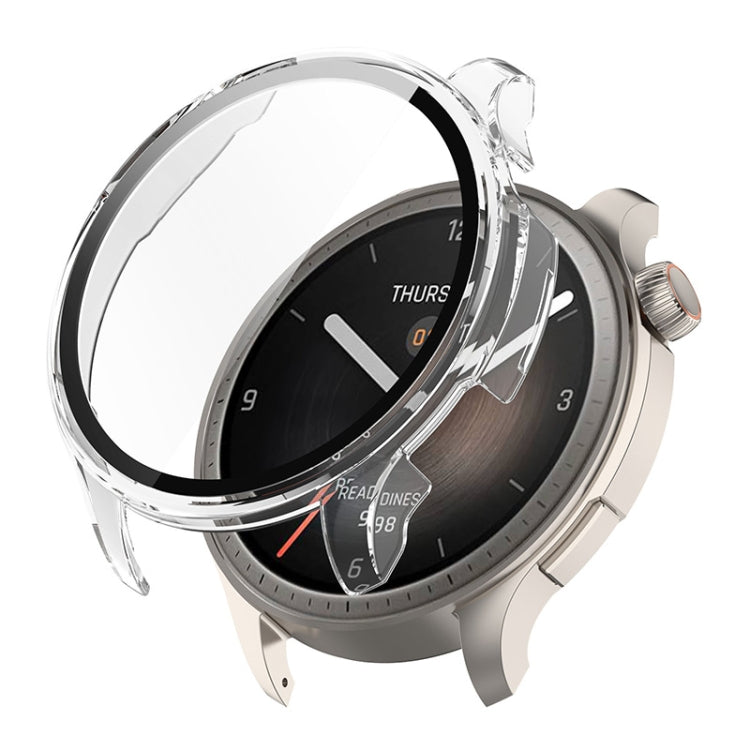 For Amazfit Balance A2286 ENKAY Hat-Prince Full Coverage Tempered Glass Film Integrated PC Watch Case(Transparent) - Watch Cases by ENKAY | Online Shopping South Africa | PMC TechLife | Buy Now Pay Later Mobicred