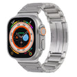 For Apple Watch SE 2022 44mm Stainless Steel H-Shaped Fold Buckle Watch Band(Silver) - Watch Bands by PMC TechLife | Online Shopping South Africa | PMC TechLife | Buy Now Pay Later Mobicred